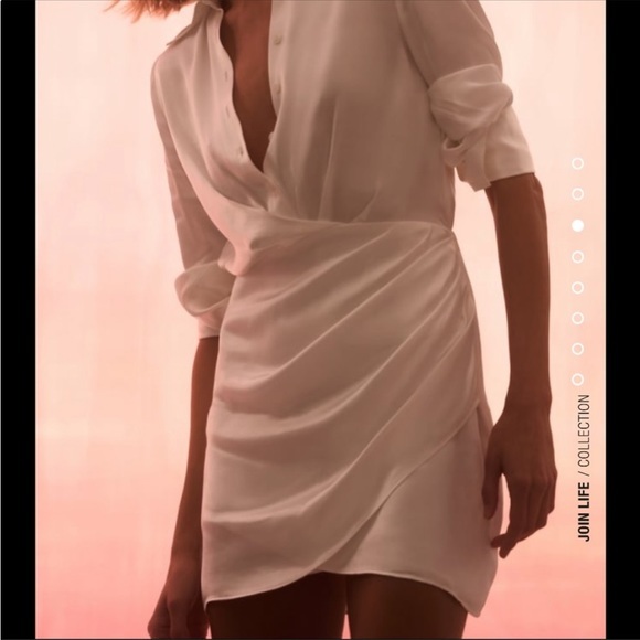 Zara draped satin effect dress - Picture 3 of 8